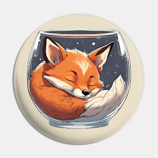 cute sleeping fox it the glass Pin