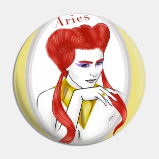 Aries Zodiac Sign Art Pin