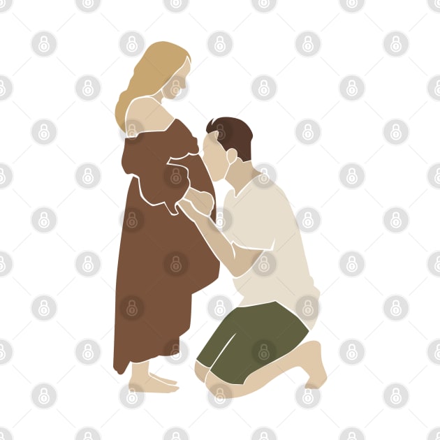 Abstract pregnant vector couple silhouette Illustration by NJORDUR