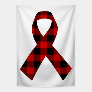 Red Plaid Ribbon Tapestry