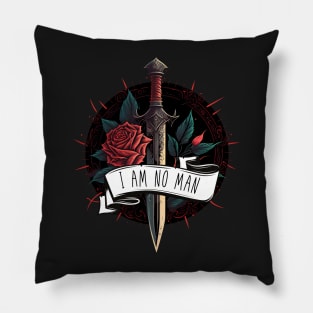 I Am No Man - Rose and Sword - Fantasy Pillow