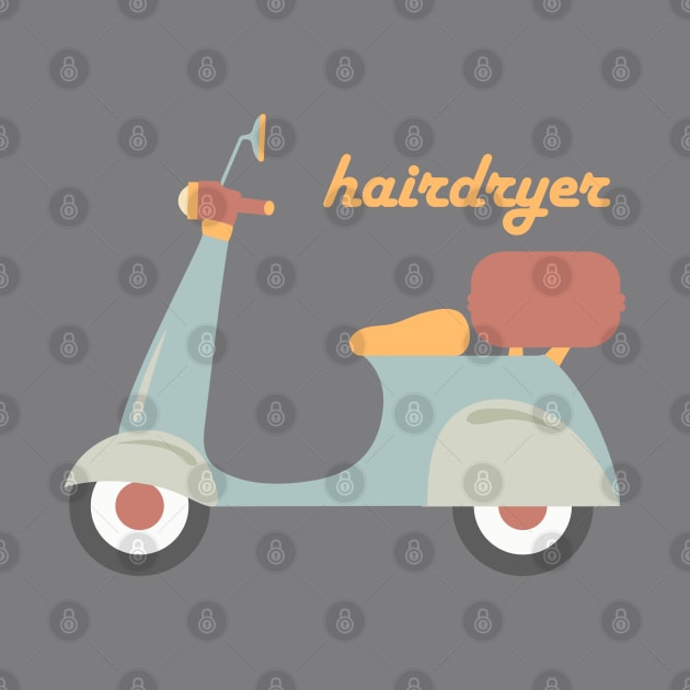 Moped "hairdryer" in fun retro colors (Izzard reference) by Ofeefee