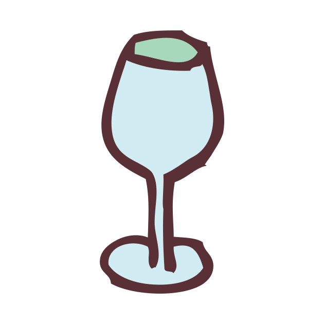 Wine Glass Funny Nursery Cartoon Drawing Design - Wine Glass - Long