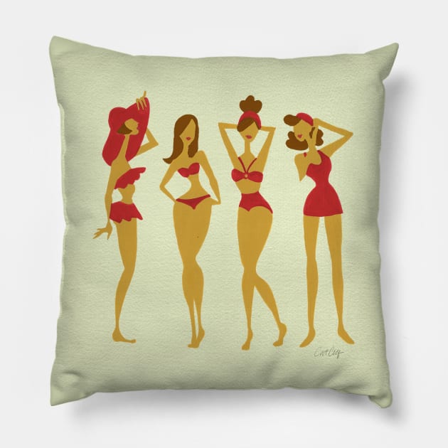 Bombshells - Brunette Pillow by CatCoq