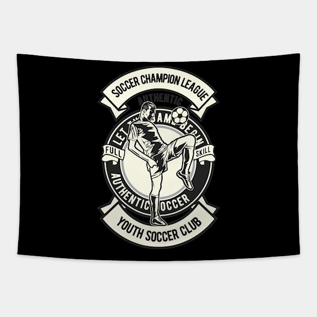 Soccer Champion League, Vintage Retro Classic Tapestry by CoApparel