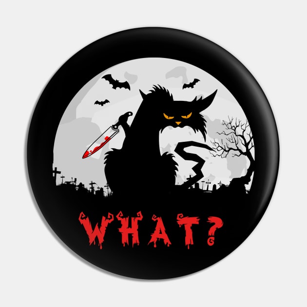 cat what murderous black cat with knife Pin by BuzzTeeStore