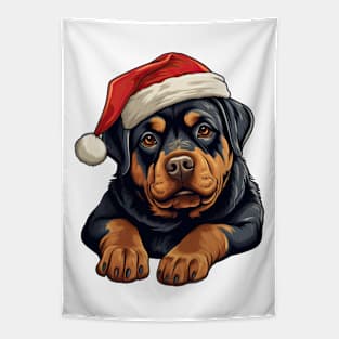 Christmas Peeking Rottweiler Dog Tapestry