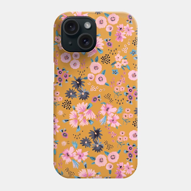 Little flowers Mustard 2 Phone Case by ninoladesign