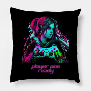 Player one, Ready Gamer girl Pillow