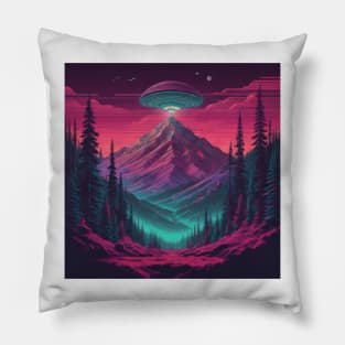 UFO Chronicles Podcast - UFO Glitch Artwork V9 Pillow