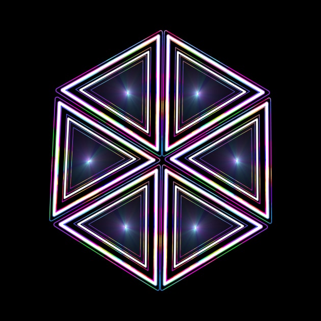 Dazzling 80s Hexagon by Art by Deborah Camp
