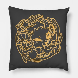 Krampus! Naughty! Gold Á Pillow