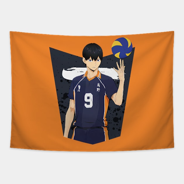 Haikyuu!!: Tobio Kageyama Ink Design Tapestry by InalZ