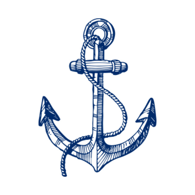 Navy blue nautical boat anchor illustration - Simple - T ...