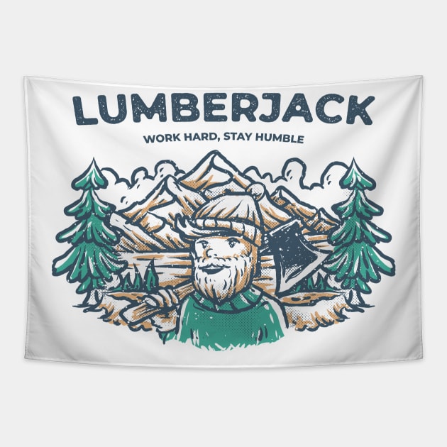 Lumberjack Tapestry by Fledermaus Studio