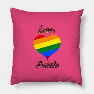 Love Gay Pride  Rainbow Heart Pillow