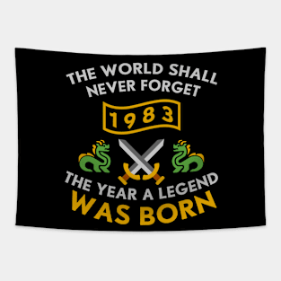 1983 The Year A Legend Was Born Dragons and Swords Design (Light) Tapestry