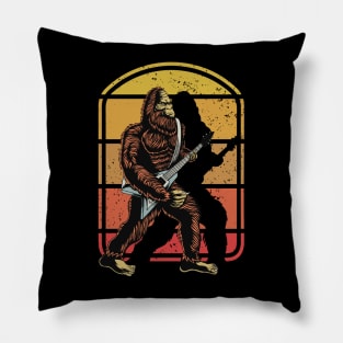 Retro Rock & Roll Guitarist Bigfoot Pillow