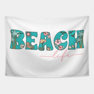 Floral Summer Vibes Beach Life Novelty Gift Tapestry