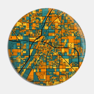 Las Vegas Map Pattern in Orange & Teal Pin