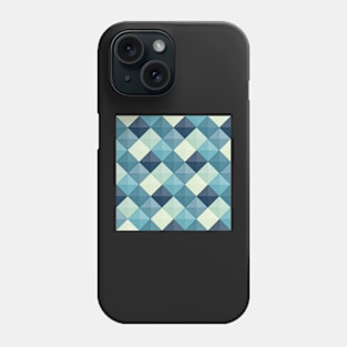 Patchwork Squares Teal and Blue Phone Case