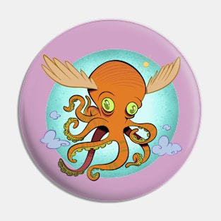 Flying Octopus Pin