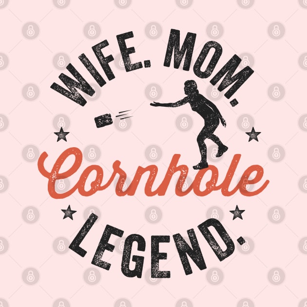 Cornhole Shirt Vintage Funny Wife Mom Cornhole Legend by Happy Lime