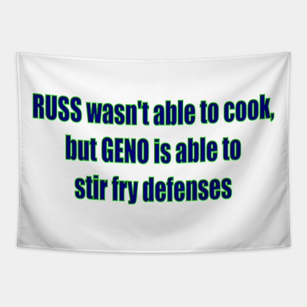 seattle seahawks gifts about Russ and Geno Tapestry by Retro Sports