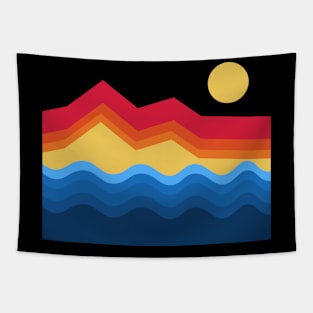 Waves and mountain Tapestry