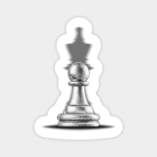 Pawn with a king shadow Magnet