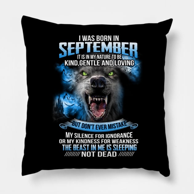 I Was Born In September Pillow by maexjackson