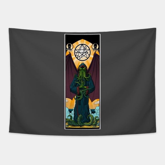 Cthulhu Prayer Tapestry by thatnickog