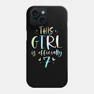 Kids This Girl Is Officially 7 Seven Year Old 7Th Birthday Girl Phone Case