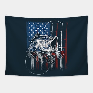 USA Fishing | Bass Fisherman Tapestry