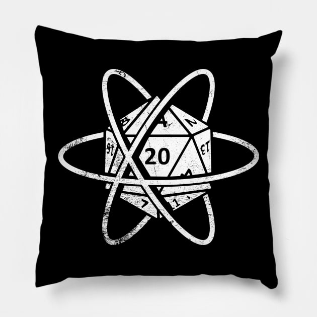 Retro Roleplaying Game D20 Atom Pillow by Wizardmode