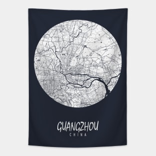 Guangzhou, Guangdong, China City Map - Full Moon Tapestry