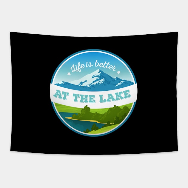 Life Is Better At The Lake Tapestry by AYN Store 