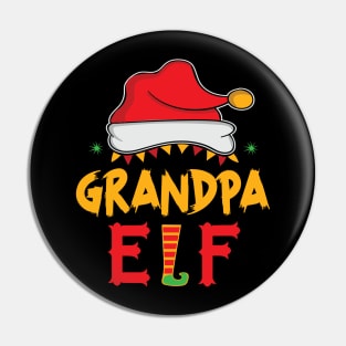 Grandpa Elf Chirstmas T-shirt Pin