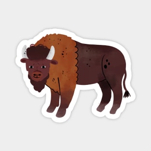 Bison Painting Hand Drawn Magnet