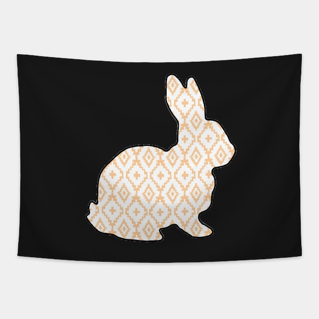 Rustic Yellow Aztec Show Rabbit - NOT FOR RESALE WITHOUT PERMISSION Tapestry by l-oh
