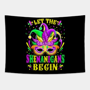 Let The Shenanigans Begin Mardi Gras Kids Men Women Tapestry