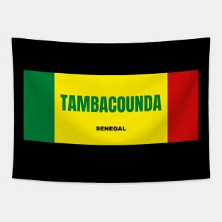 Tambacounda City in Senegal Flag Colors Tapestry