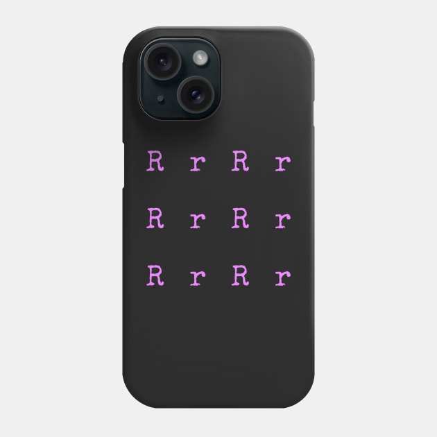 Pink Typewriter Letter R Phone Case by anacarminda