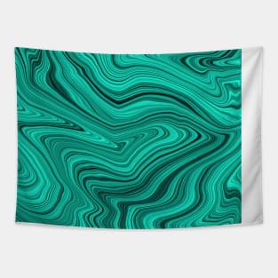 Green and Black Liquid Marble Design Tapestry