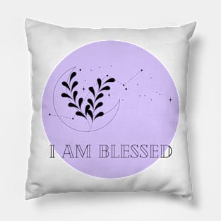 Affirmation Collection - I Am Blessed (Purple) Pillow