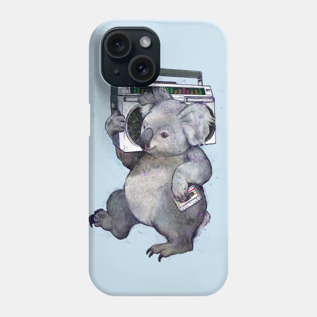 Boombox Koala Phone Case by LauraGraves