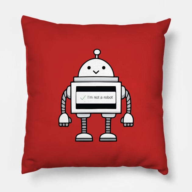 I am not a robot Pillow by melenmaria