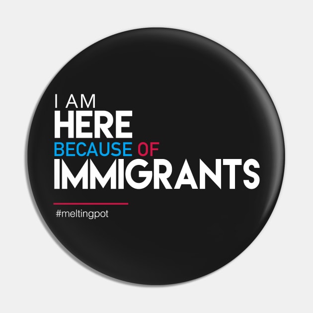 I'm Here Because of Immigrants Pin by Boots