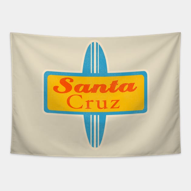 Santa Cruz California Surfing Tapestry by darklordpug