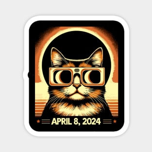 Cat in Eclipse Glasses Totality 2024 Total Solar Eclipse Magnet